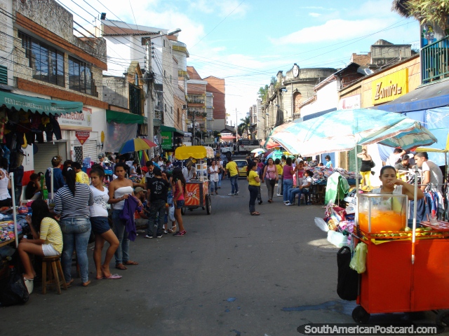 Markets and street in Bucaramanga. (640x480px). Colombia, South America.