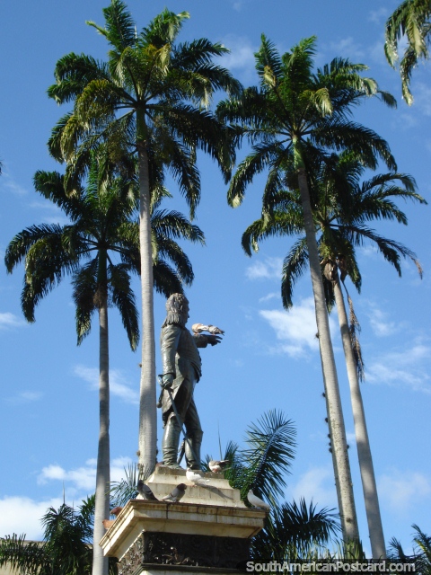 Statue of Garcia Rovira (1780-1816) in Bucaramanga, a general and painter. (480x640px). Colombia, South America.
