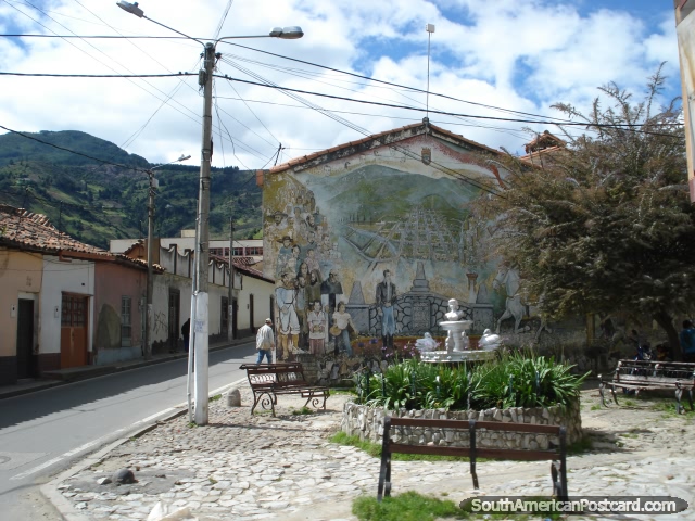 Pintura mural de la pared en Pamplona cumpliendo independance. (640x480px). Colombia, Sudamerica.