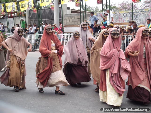 Elf people, like something out of Star Wars at Barranquilla Carnival. (640x480px). Colombia, South America.