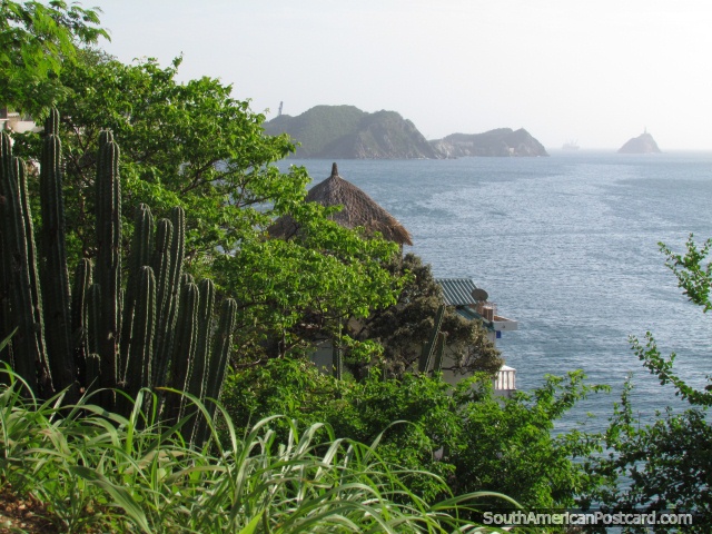 Amazing views of the sea and coast between Taganga and Playa Grande. (640x480px). Colombia, South America.