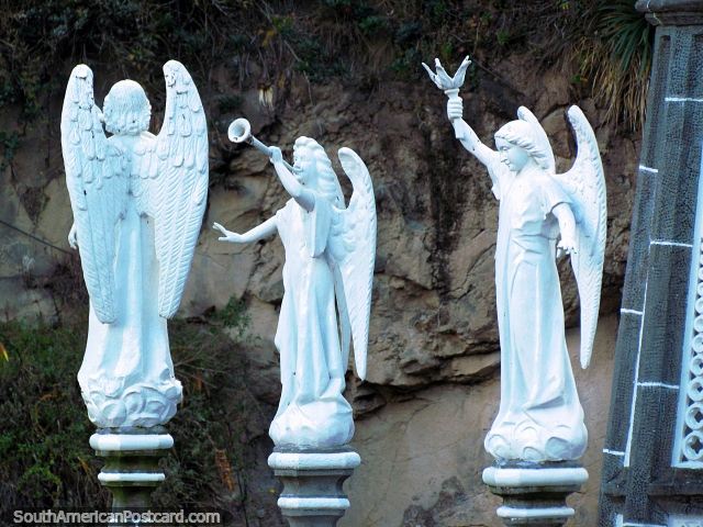 3 angels monuments at Las Lajas in Ipiales. (640x480px). Colombia, South America.