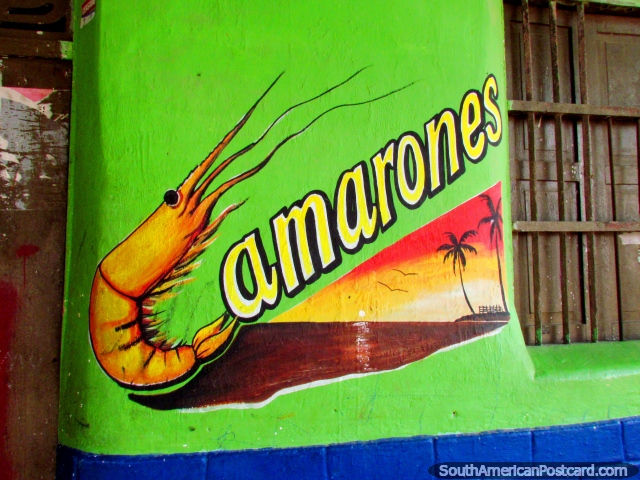 Un lugar llamado Camarones en la costa del norte - Español para camarón. (640x480px). Colombia, Sudamerica.