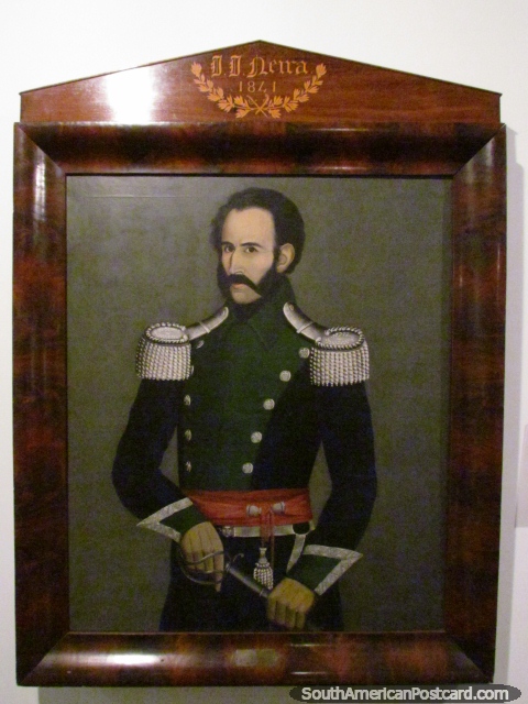 Pintando de Juan Jose Neira no Museu nacional em Bogotá, um homem militar (1793-1841). (480x640px). Colômbia, América do Sul.