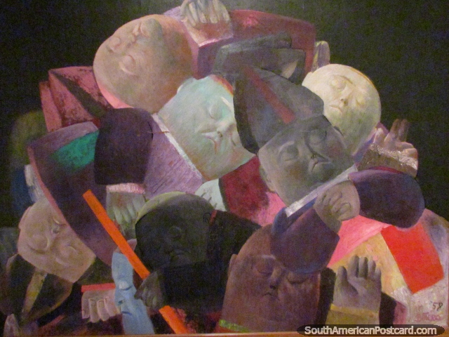 Bispos mortos que pintam por Fernando Botero no Museu nacional em Bogot. (640x480px). Colmbia, Amrica do Sul.