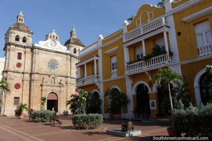 Iglesia de San Pedro Claver, construida entre 1580 y 1654, fantstica, de Cartagena. (720x480px). Colombia, Sudamerica.
