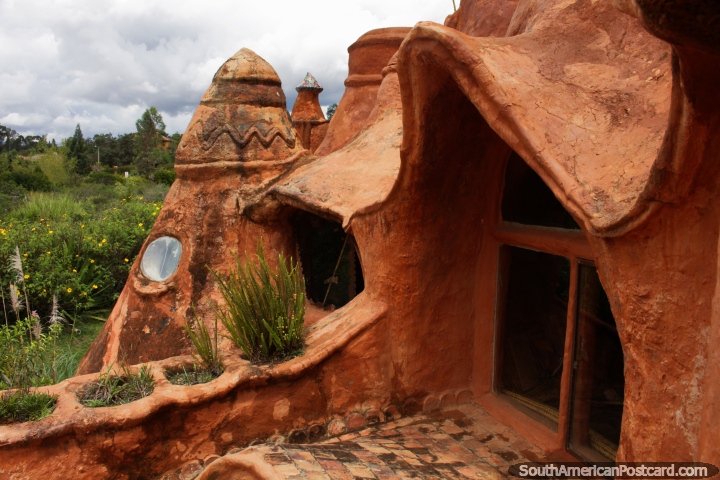 A pottery house in the countryside, created by air, water, soil and fire in Villa de Leyva. (720x480px). Colombia, South America.