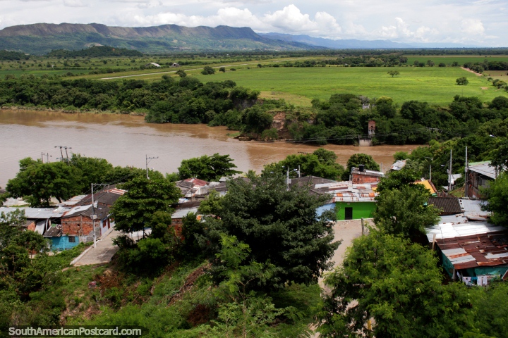 Airport in Girardot on the other side of the Magdalena River, view from the mirador. (720x480px). Colombia, South America.
