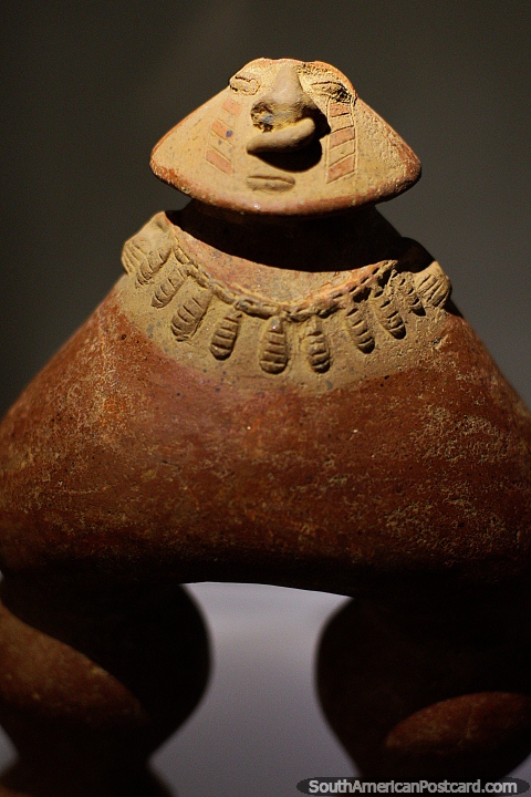 Ancient cultures of Colombia crafted pottery as seen at La Merced Archaeological Museum in Cali. (480x720px). Colombia, South America.