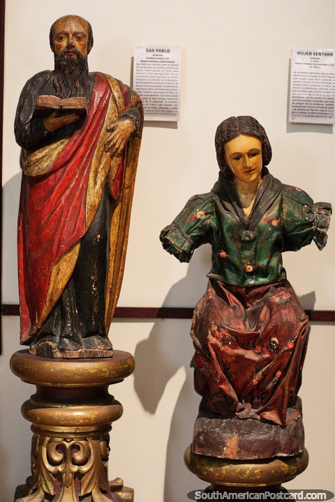 Seated Woman and Saint Paul (Mujer Sentada and San Pablo), La Merced Museum of Religious Art, Cali. (480x720px). Colombia, South America.