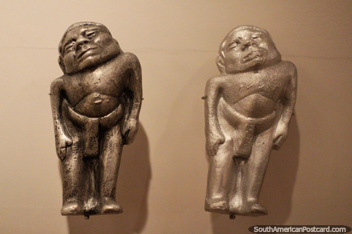Molds of human figures from the coast near the border of Ecuador and Colombia, Antioquia Museum, Medellin. (720x480px). Colombia, South America.