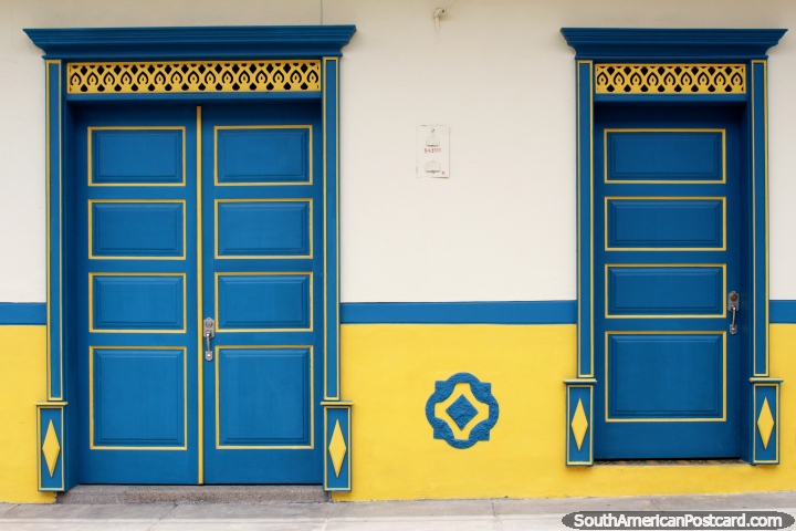 A feature in Jardin is the towns colorful doors and facades. (720x480px). Colombia, South America.