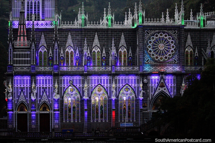 From a medieval fairy-tale, the Las Lajas church is a must-see attraction in Ipiales. (720x480px). Colombia, South America.