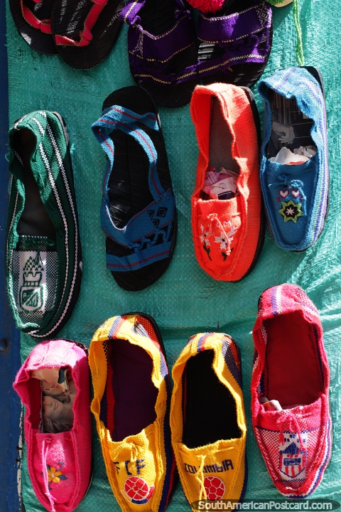 Comfortable but delicate footwear in nice colors, great fashion in Mompos. (480x720px). Colombia, South America.