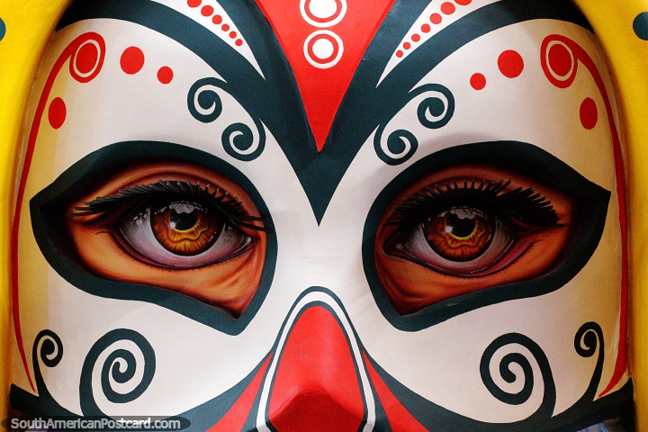 Mask worn at the annual carnival in Pasto, 2nd to the 7th of January. (720x480px). Colombia, South America.