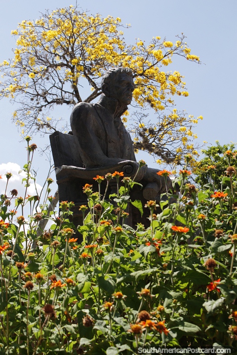 Juan del Corral (1778-1814), dictator and defender, monument in Santa Fe de Antioquia. (480x720px). Colombia, South America.