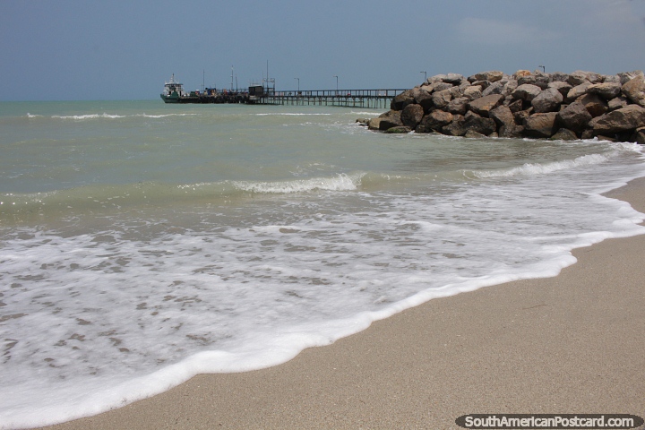 The dock on the beachfront of Riohacha. (720x480px). Colombia, South America.