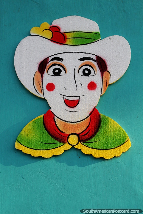 Imagen de un disfraz y maquillaje para carnaval en Riohacha. (480x720px). Colombia, Sudamerica.