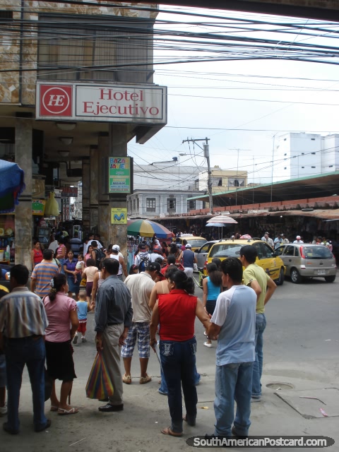 The market streets in Machala. (480x640px). Ecuador, South America.