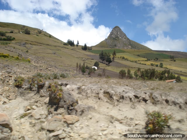 A pointed rock formation en route to Zumbahua from Latacunga. (640x480px). Ecuador, South America.