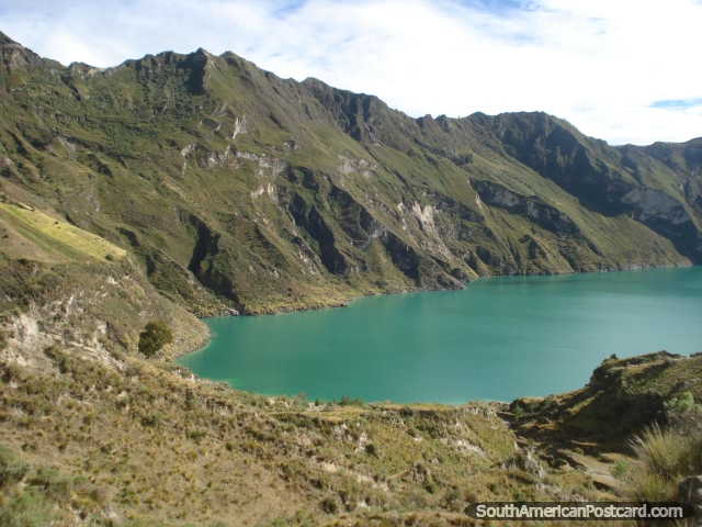 Lagoa Quilotoa está em uma altitude de 3.914 metros. (640x480px). Equador, América do Sul.