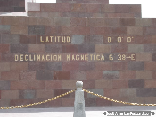 Latitud 0 0 0, Declinacion Magnetica 6 38 E, Mitad do Mundo. (640x480px). Equador, Amrica do Sul.