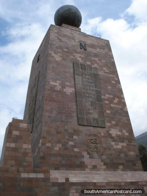 Memoria del Sabio Ecuatoriano, memorial at Mitad del Mundo. (480x640px). Ecuador, South America.