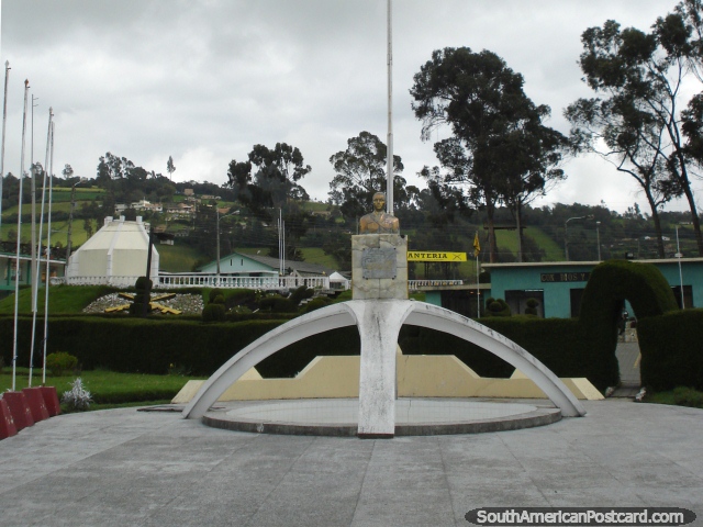 Monument at the military base in Tulcan. (640x480px). Ecuador, South America.