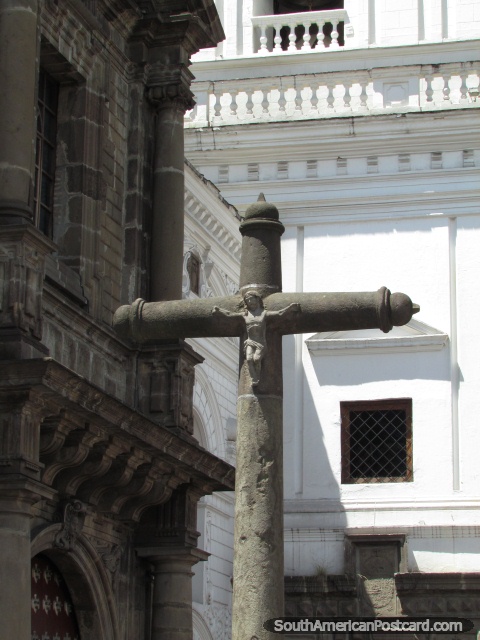 Cross at San Agustin church in Quito. (480x640px). Ecuador, South America.