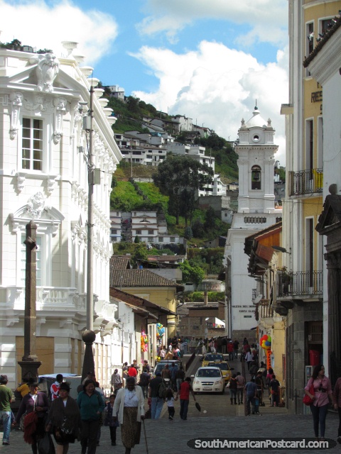 Walking around Quito historical area. (480x640px). Ecuador, South America.