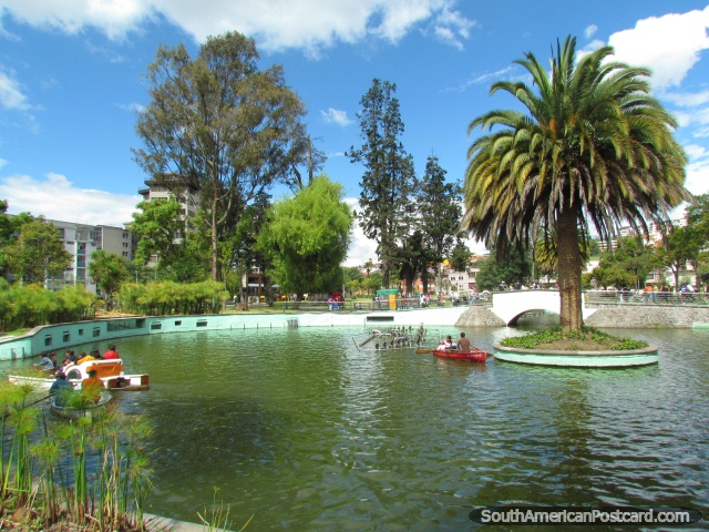 The lake at the northern end of park La Alameda in Quito. (640x480px). Ecuador, South America.
