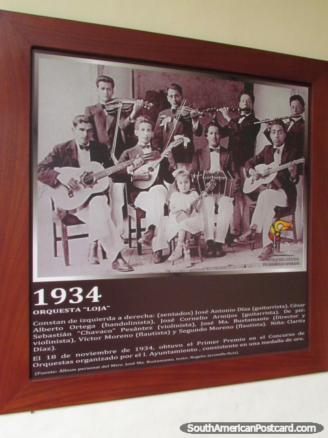 An orchestra from Loja in 1934, Museo de Musica. (480x640px). Ecuador, South America.