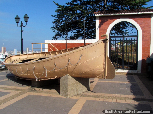 A boat at the fort museum on Santa Ana hill, Guayaquil. (640x480px). Ecuador, South America.