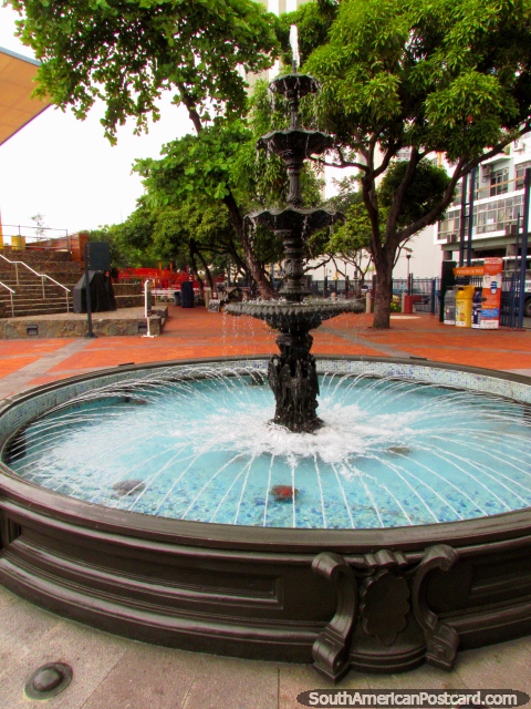 A nice fountain at Guayaquil's Malecon 2000 walkway on the riverfront. (480x640px). Ecuador, South America.