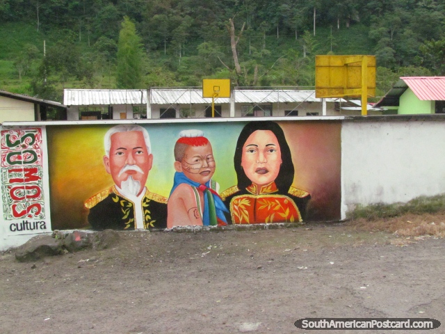 Cultural wall art between Santo Domingo and Aloag. (640x480px). Ecuador, South America.