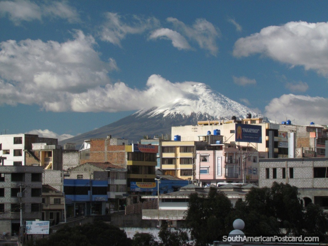 Cotapaxi Volcano covered in snow, view from Latacunga. (640x480px). Ecuador, South America.