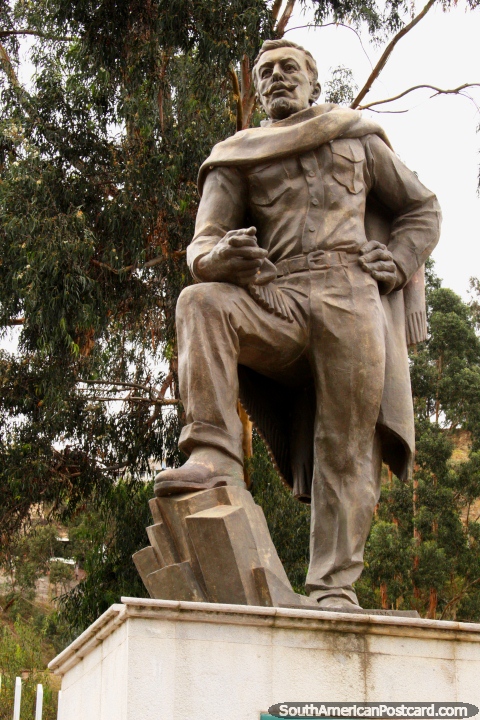 Luis A. Martinez (1869-1909), an agriculturist, statue in Ambato. (480x720px). Ecuador, South America.