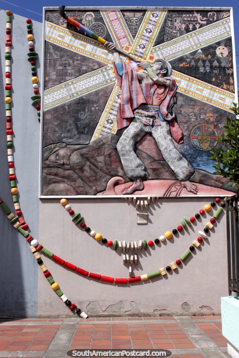 El Ultimo Guaminga, work of art at the Art and Cultural Center in Riobamba. (480x720px). Ecuador, South America.