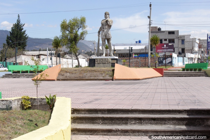 Monument of Puruha in Riobamba, they are the indigenous people of Chimborazo. (720x480px). Ecuador, South America.