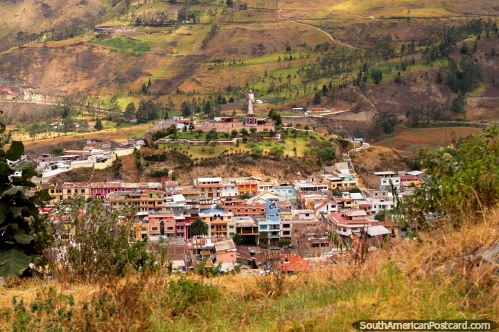 First glimpse of Saint Peter on the hill in Alausi, but not the last. (720x480px). Ecuador, South America.