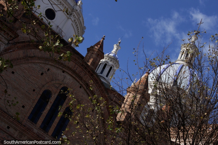 Domes and steeples at the back of the Cuenca cathedral. (720x480px). Ecuador, South America.
