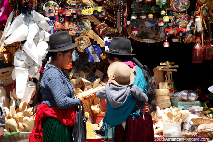 Household items and souvenirs for sale at Plaza Rotary in Cuenca. (720x480px). Ecuador, South America.
