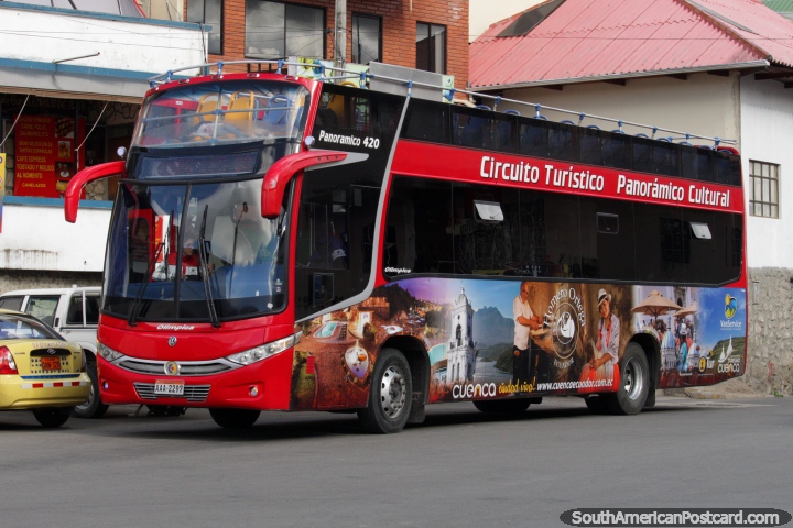 Vanservice, the tourist bus in Cuenca, go on a city tour for $8USD. (720x480px). Ecuador, South America.