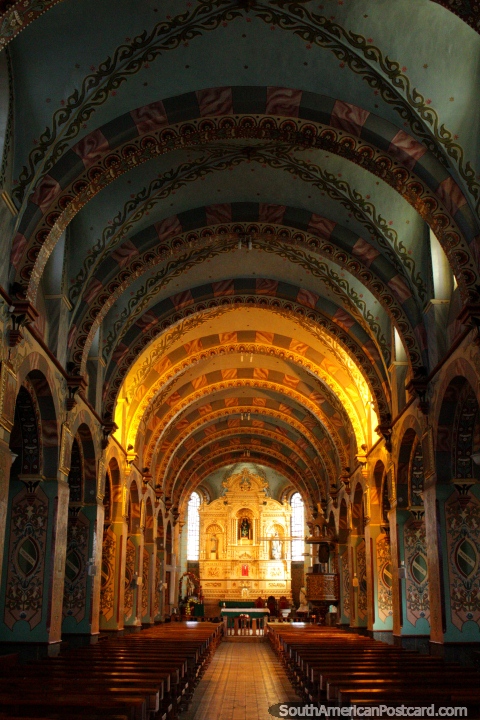 Inside of the Machachi church, built between 1901 and 1931. (480x720px). Ecuador, South America.