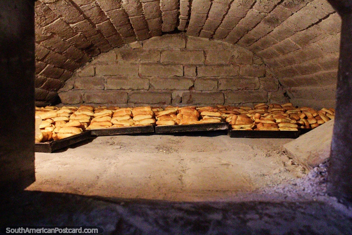 Bizcochos baking in the oven at San Pedro Bizcochos in Cayambe. (720x480px). Ecuador, South America.