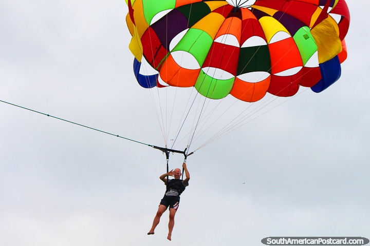 Yours truly, my first time parasailing, great experience and fun at Atacames beach. (720x480px). Ecuador, South America.