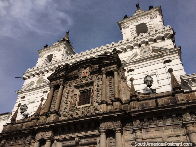 Construdo entre 1540-1580 com as torres que se reedificam em 1893, igreja de So Francisco em Quito. (640x480px). Equador, Amrica do Sul.