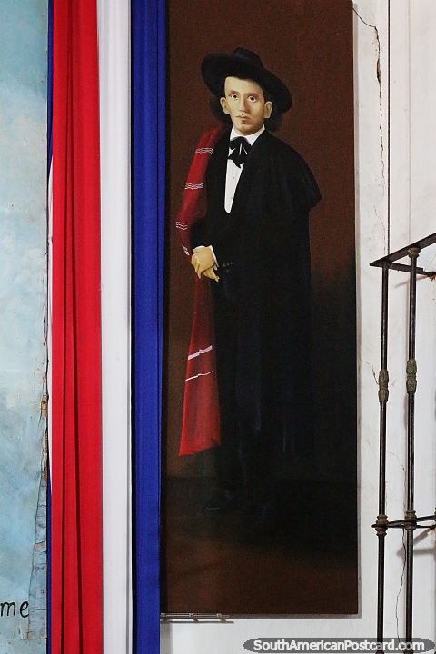 Pintura en el museo de Manuel Ortiz Guerrero en su sala dedicada en Villarrica. (480x720px). Paraguay, Sudamerica.