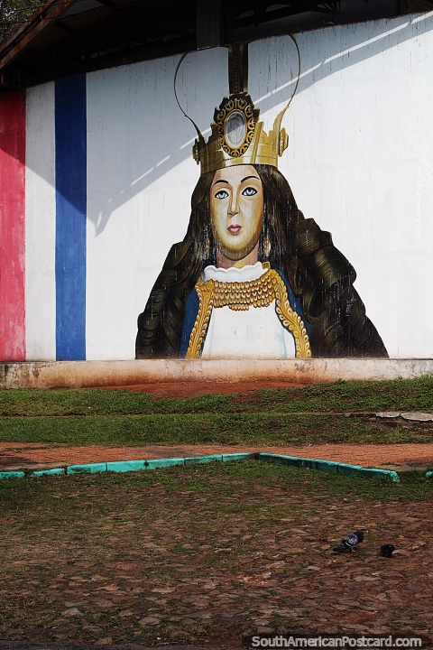 Virgin of Caacupe, mural in Caacupe. (480x720px). Paraguay, South America.