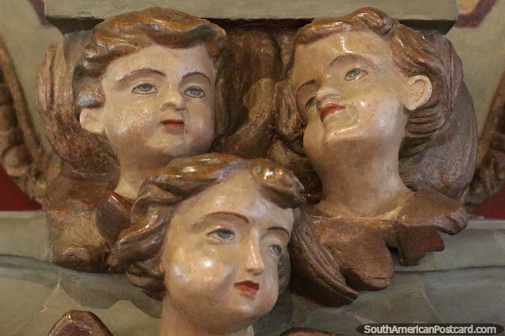 Group of ceramic heads at Independence House National Museum in Asuncion. (720x480px). Paraguay, South America.